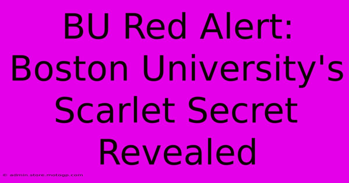 BU Red Alert: Boston University's Scarlet Secret Revealed