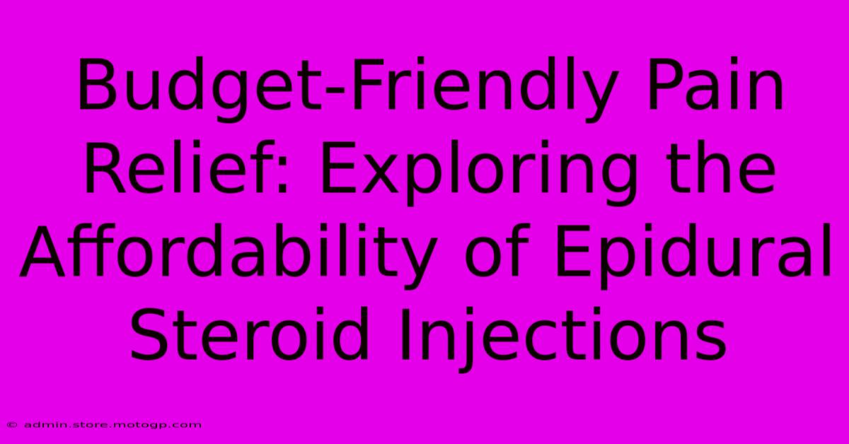 Budget-Friendly Pain Relief: Exploring The Affordability Of Epidural Steroid Injections