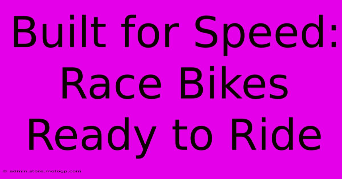 Built For Speed: Race Bikes Ready To Ride