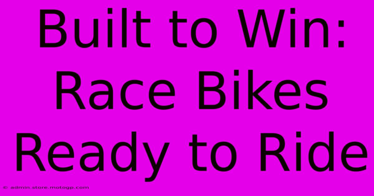 Built To Win: Race Bikes Ready To Ride