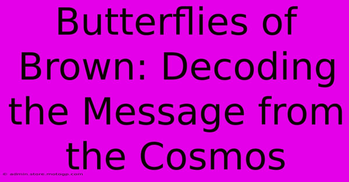 Butterflies Of Brown: Decoding The Message From The Cosmos