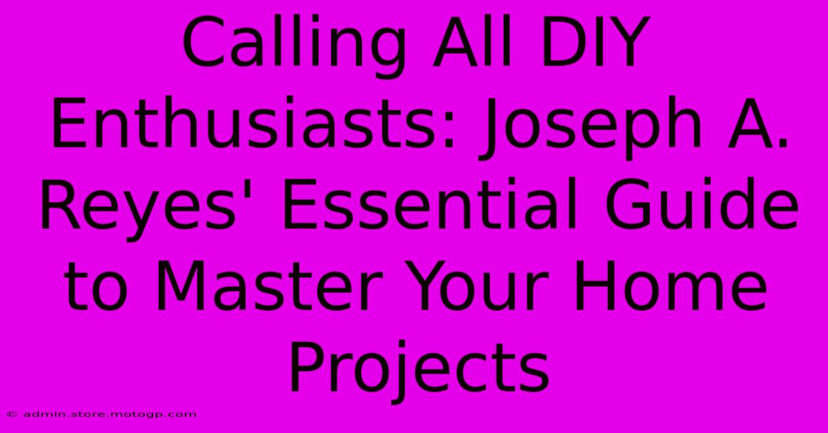 Calling All DIY Enthusiasts: Joseph A. Reyes' Essential Guide To Master Your Home Projects