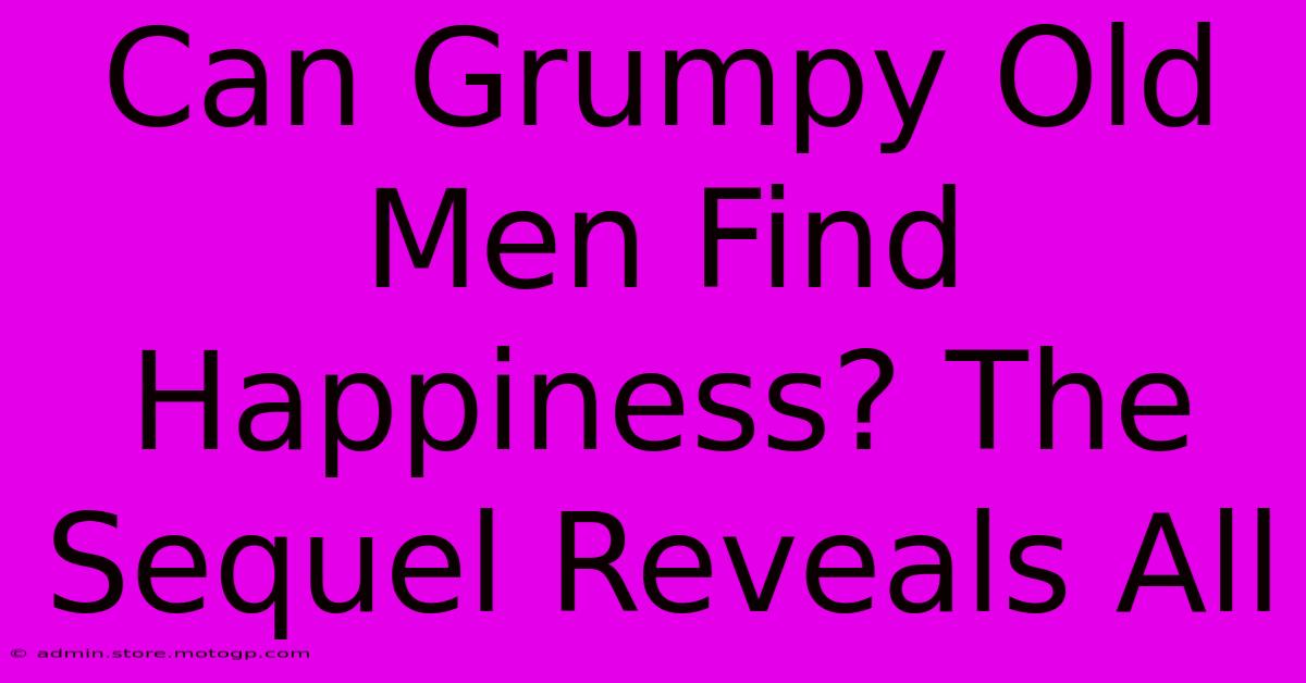 Can Grumpy Old Men Find Happiness? The Sequel Reveals All