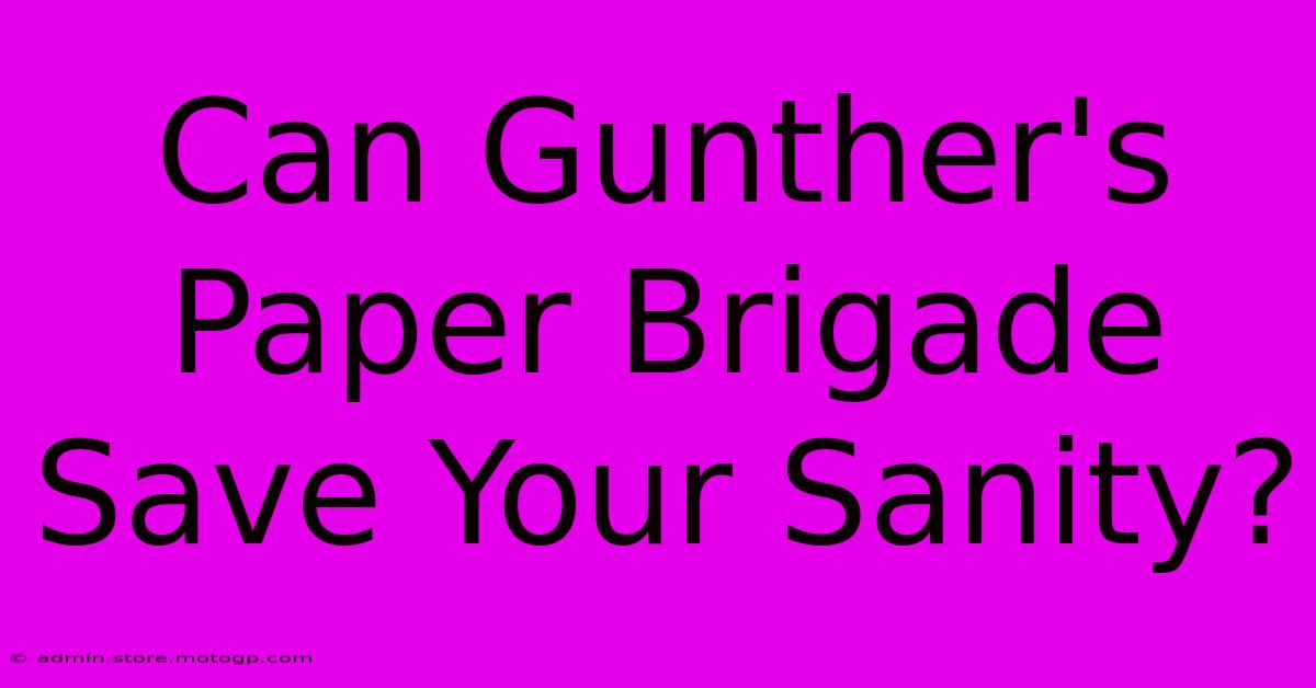 Can Gunther's Paper Brigade Save Your Sanity?