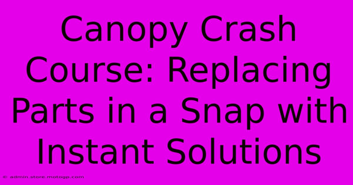 Canopy Crash Course: Replacing Parts In A Snap With Instant Solutions