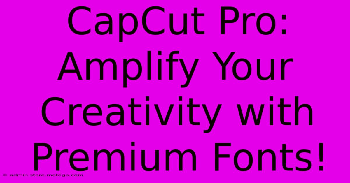 CapCut Pro: Amplify Your Creativity With Premium Fonts!