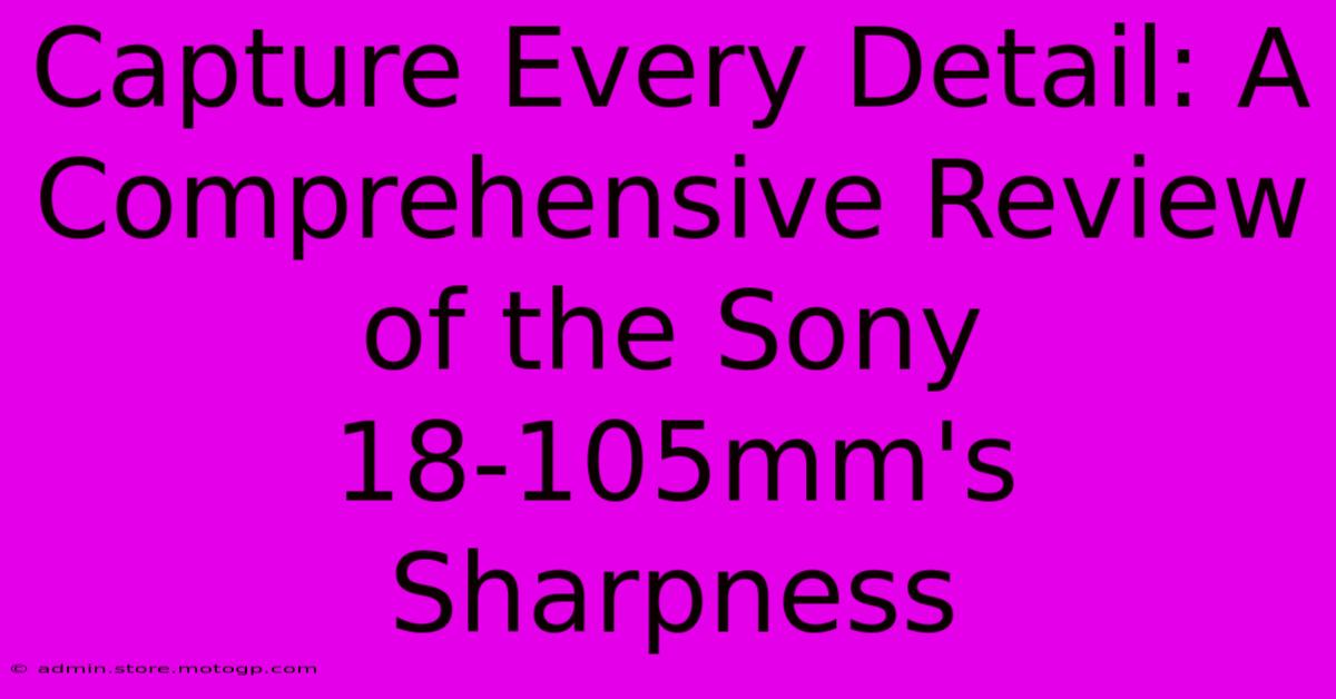 Capture Every Detail: A Comprehensive Review Of The Sony 18-105mm's Sharpness