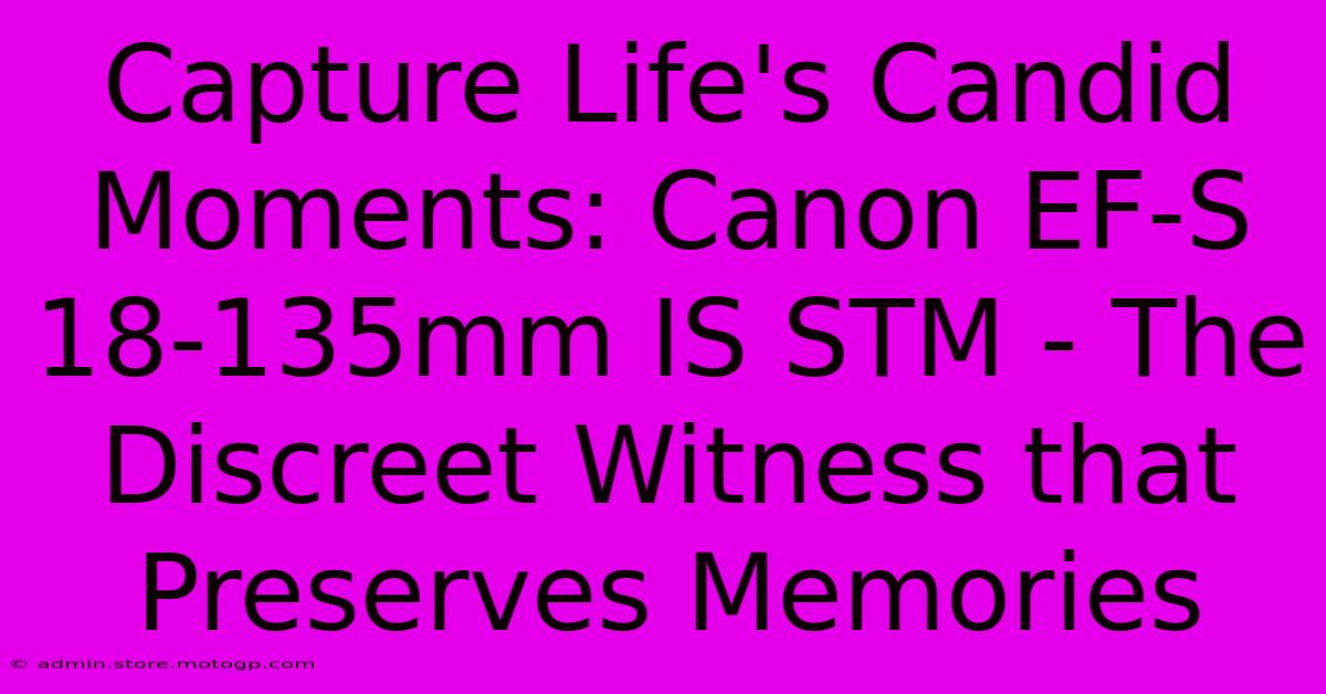 Capture Life's Candid Moments: Canon EF-S 18-135mm IS STM - The Discreet Witness That Preserves Memories