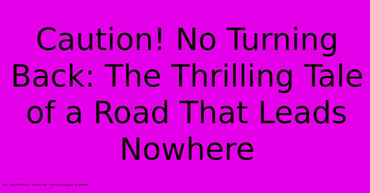 Caution! No Turning Back: The Thrilling Tale Of A Road That Leads Nowhere