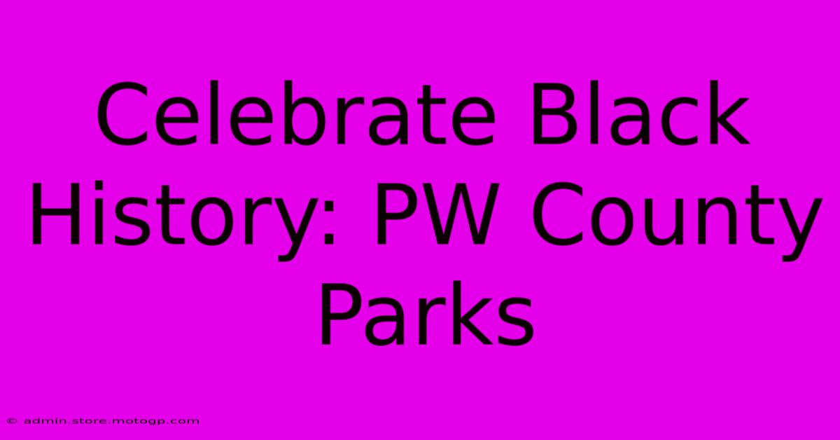 Celebrate Black History: PW County Parks