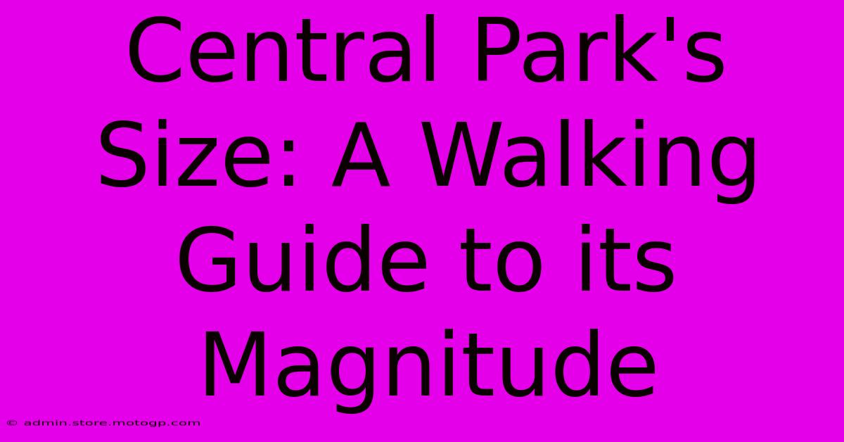 Central Park's Size: A Walking Guide To Its Magnitude