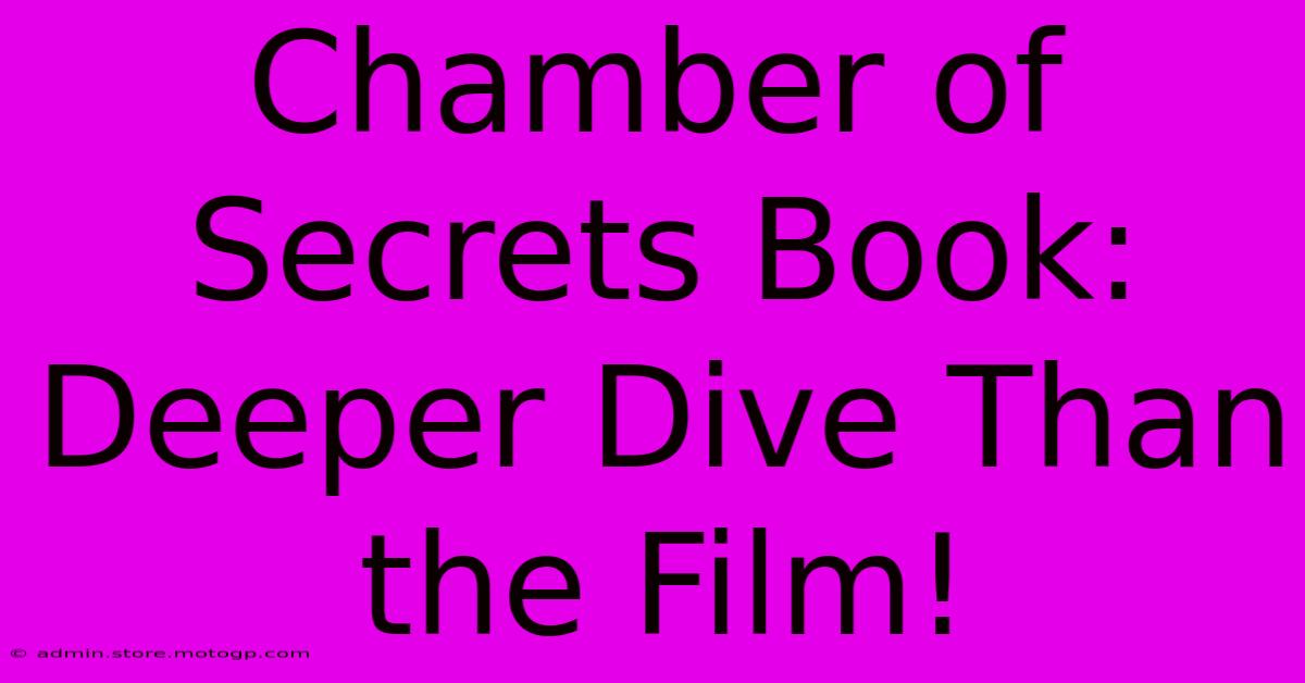 Chamber Of Secrets Book: Deeper Dive Than The Film!