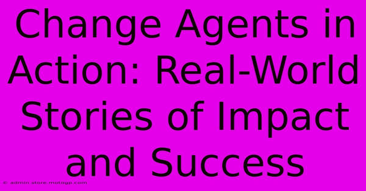 Change Agents In Action: Real-World Stories Of Impact And Success