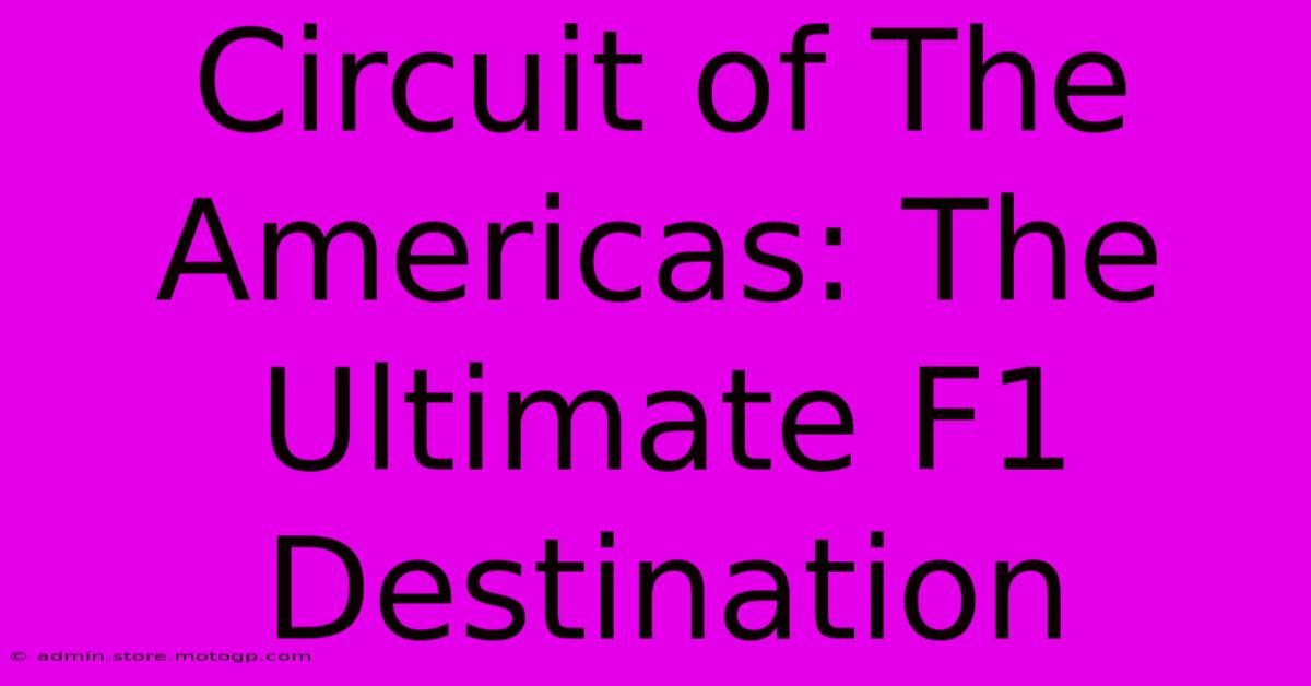 Circuit Of The Americas: The Ultimate F1 Destination