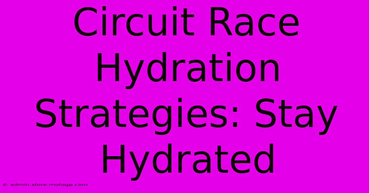 Circuit Race Hydration Strategies: Stay Hydrated