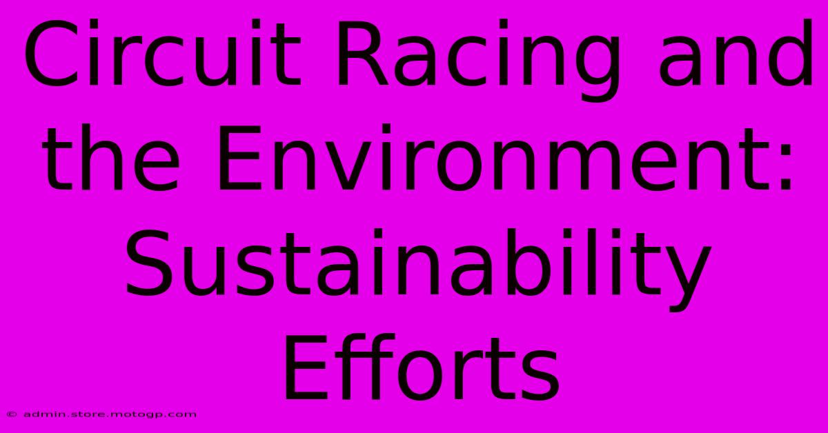 Circuit Racing And The Environment: Sustainability Efforts