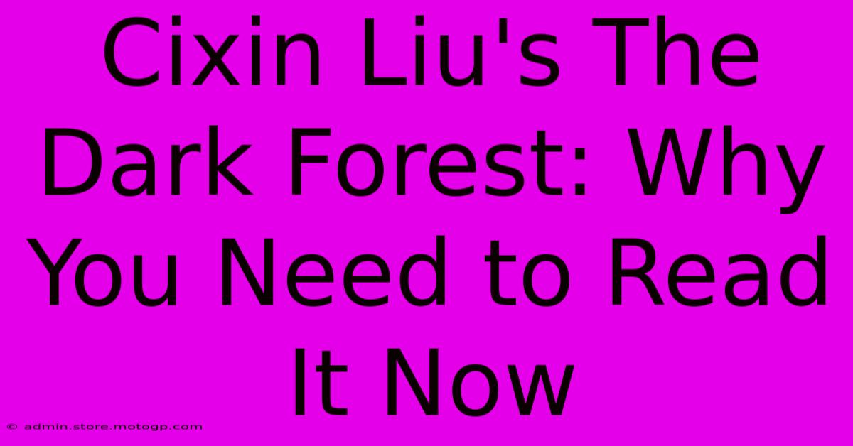 Cixin Liu's The Dark Forest: Why You Need To Read It Now