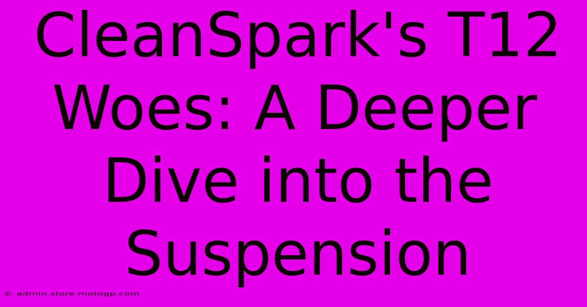 CleanSpark's T12 Woes: A Deeper Dive Into The Suspension