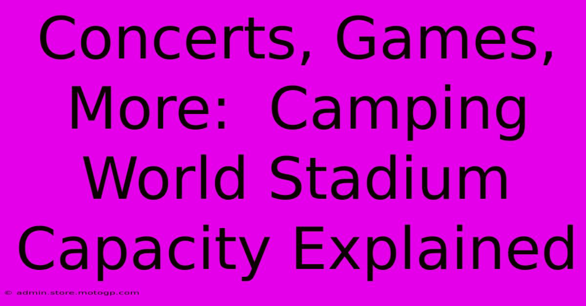 Concerts, Games, More:  Camping World Stadium Capacity Explained