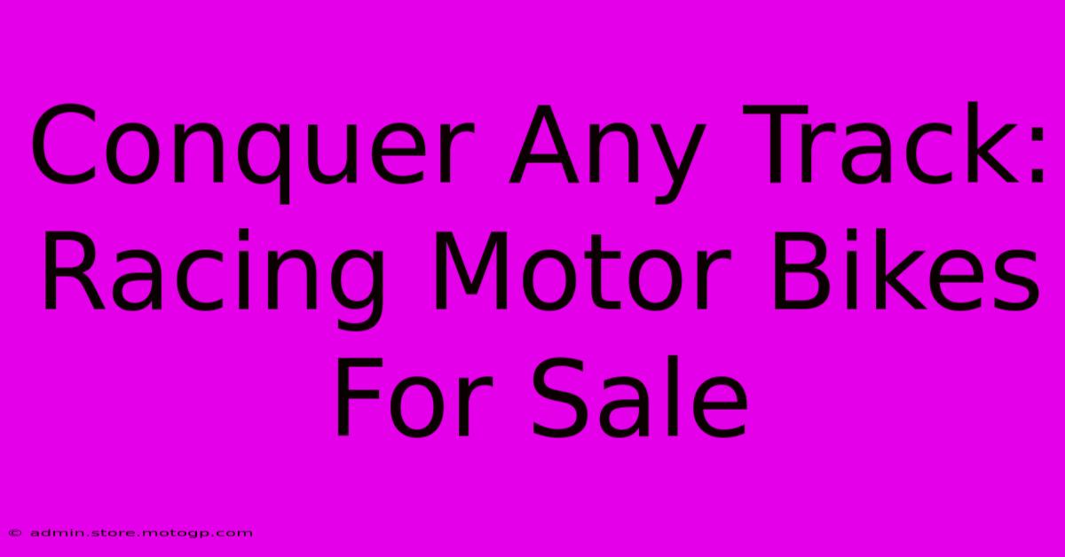 Conquer Any Track: Racing Motor Bikes For Sale