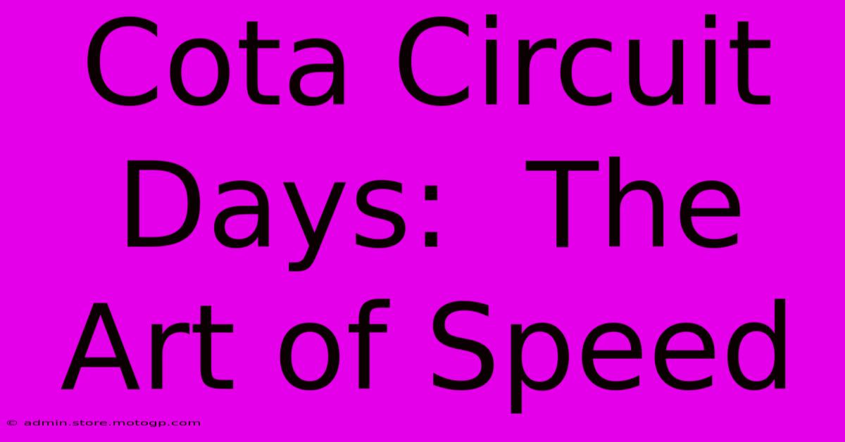 Cota Circuit Days:  The Art Of Speed