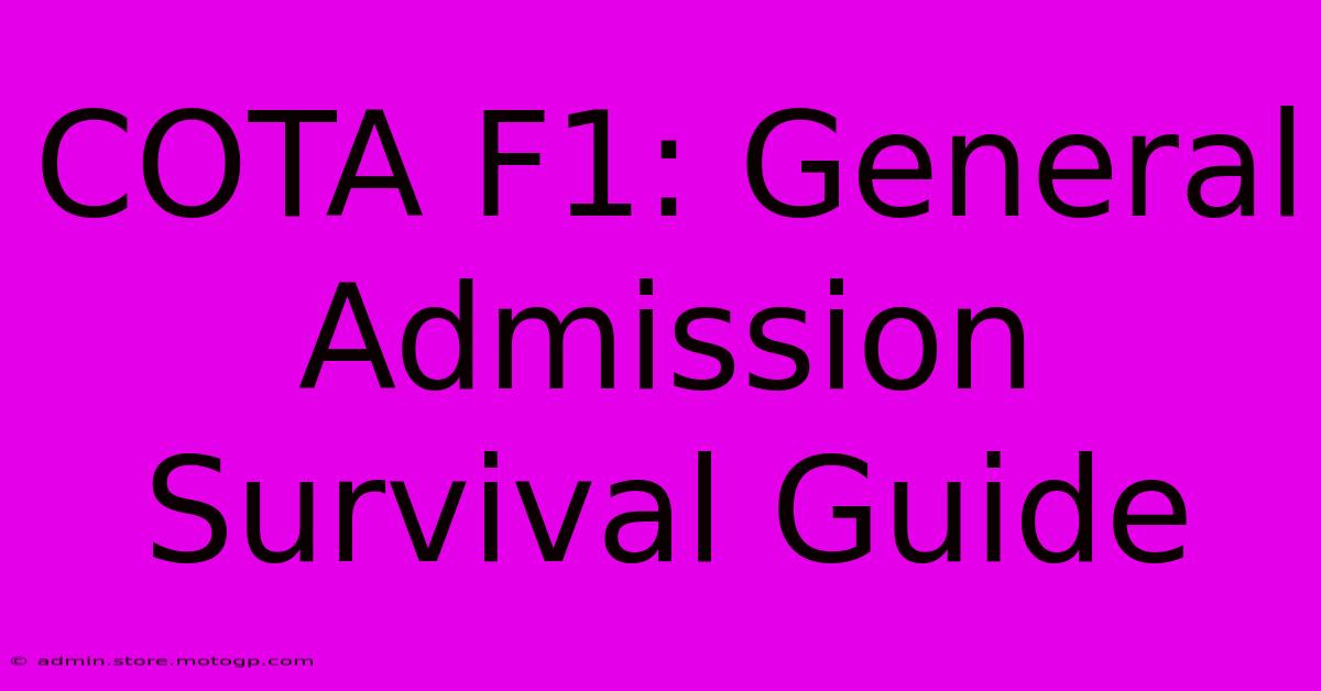 COTA F1: General Admission Survival Guide