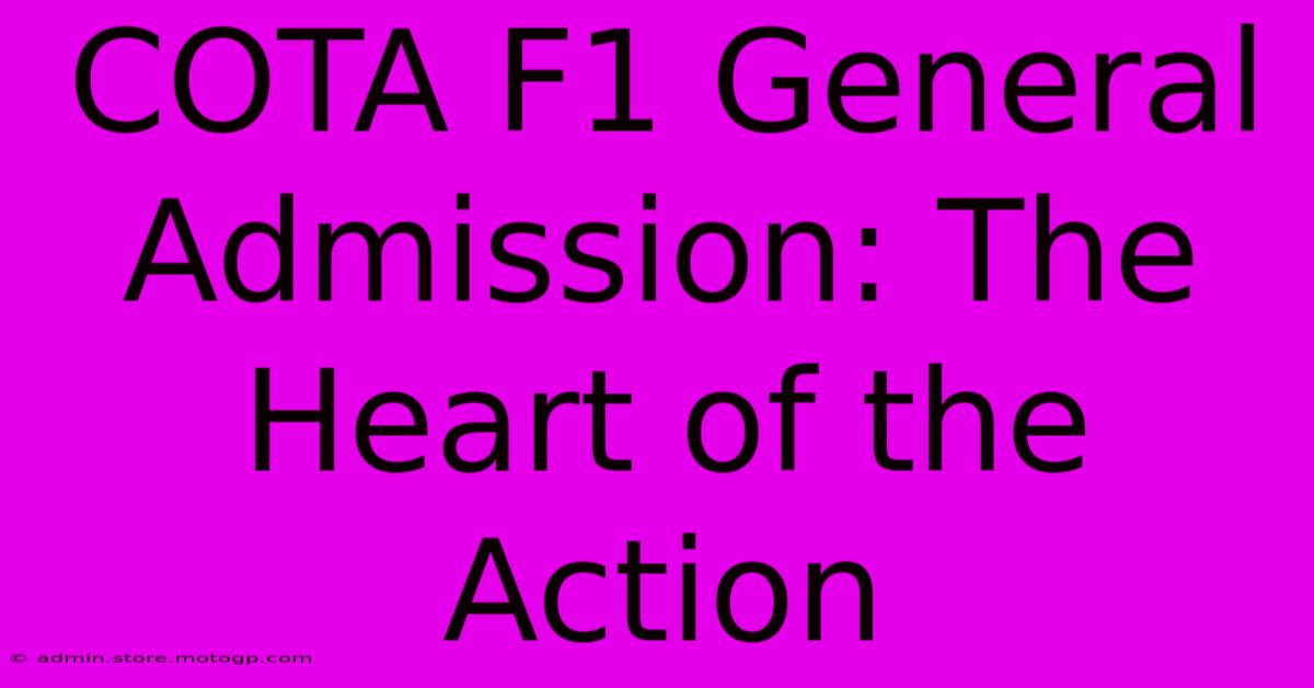 COTA F1 General Admission: The Heart Of The Action