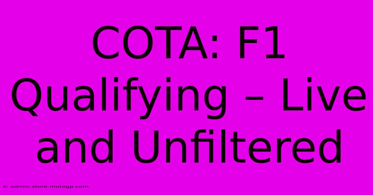 COTA: F1 Qualifying – Live And Unfiltered