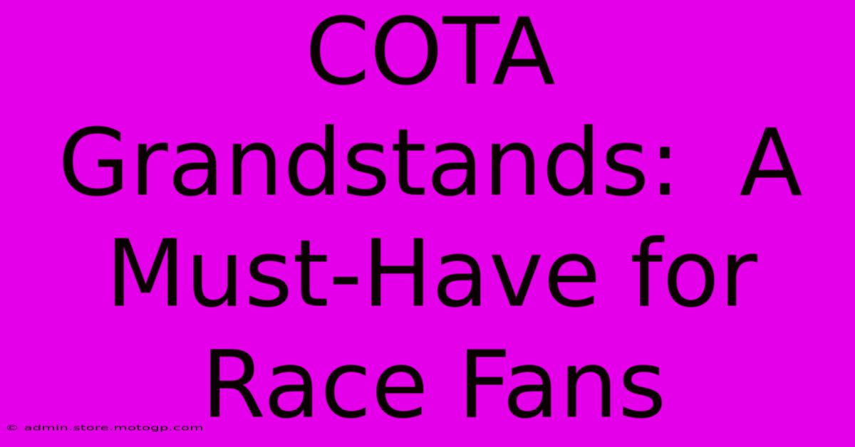 COTA Grandstands:  A Must-Have For Race Fans