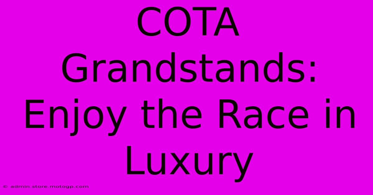 COTA Grandstands:  Enjoy The Race In Luxury