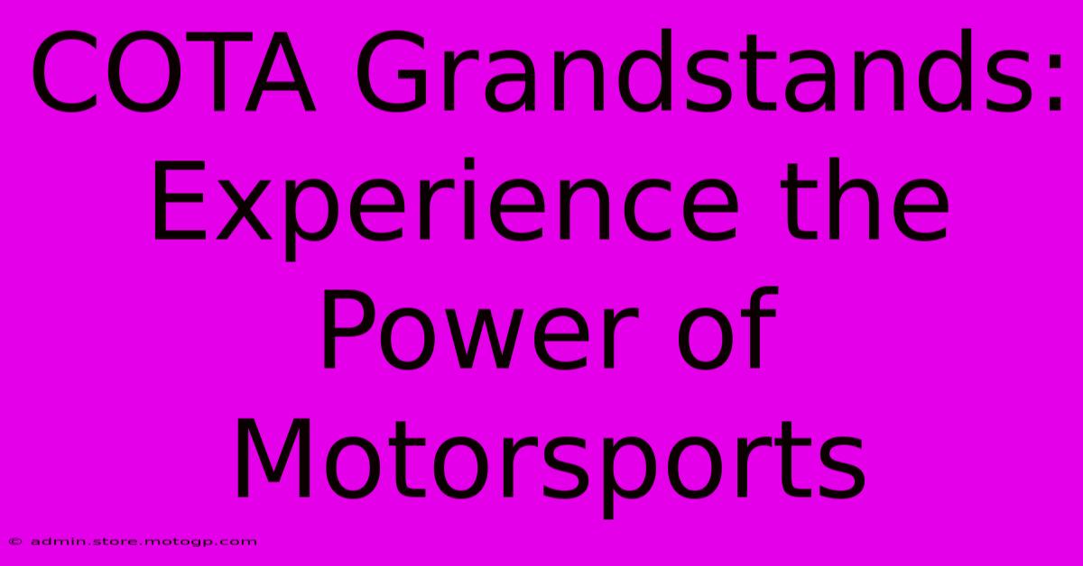 COTA Grandstands:  Experience The Power Of Motorsports