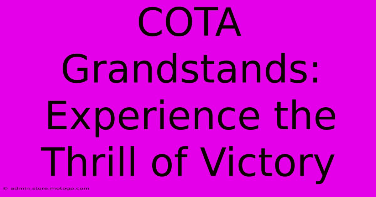 COTA Grandstands:  Experience The Thrill Of Victory