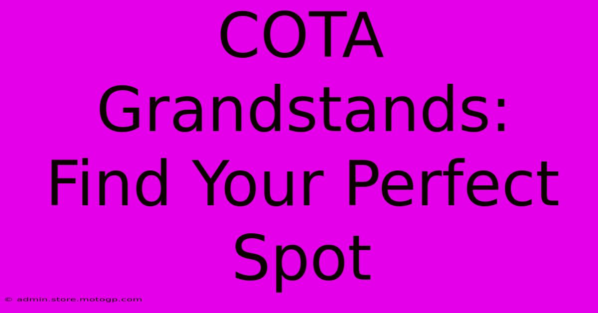 COTA Grandstands:  Find Your Perfect Spot