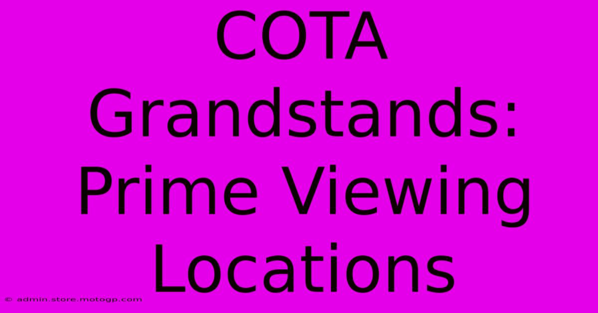 COTA Grandstands: Prime Viewing Locations