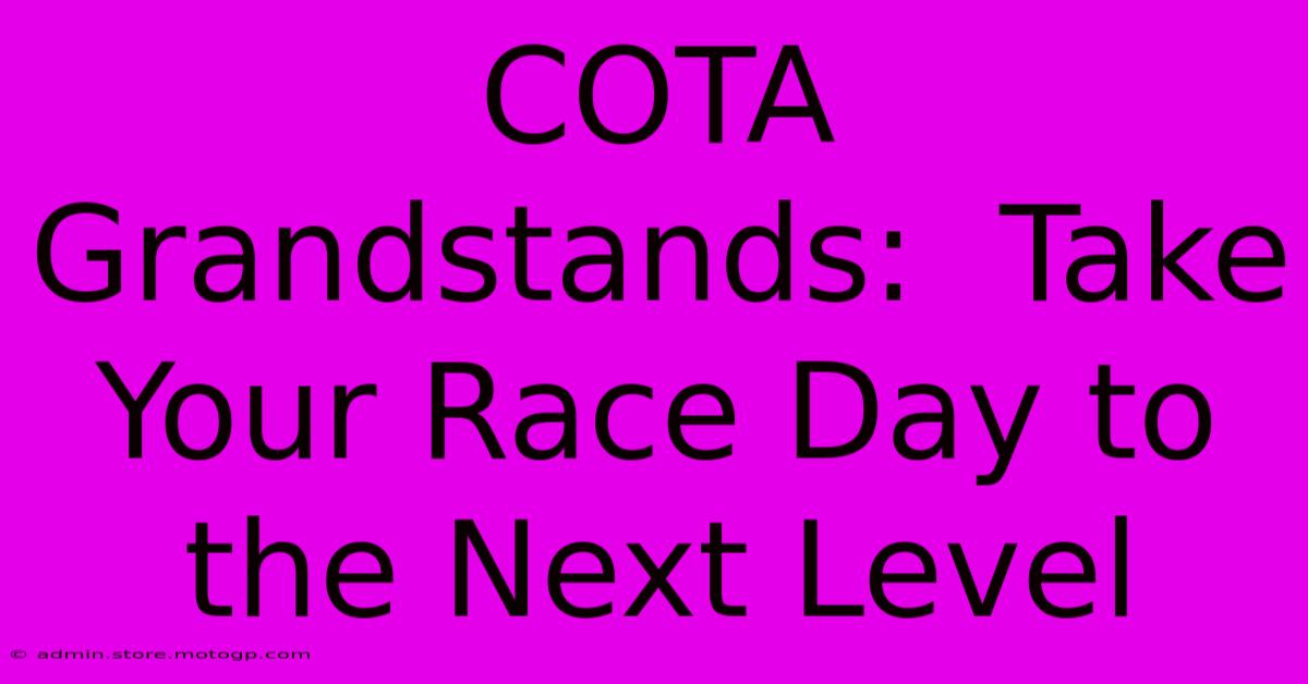 COTA Grandstands:  Take Your Race Day To The Next Level