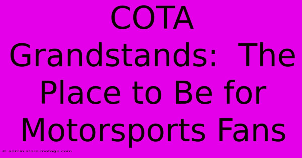 COTA Grandstands:  The Place To Be For Motorsports Fans