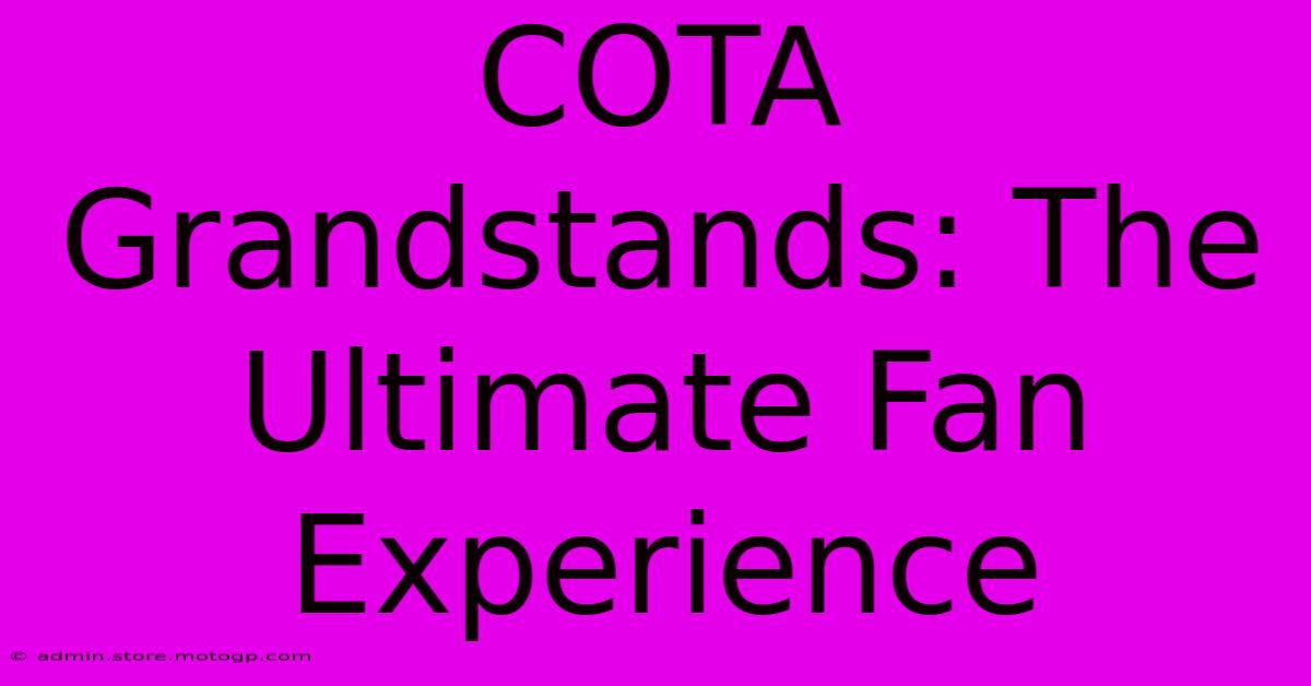 COTA Grandstands: The Ultimate Fan Experience