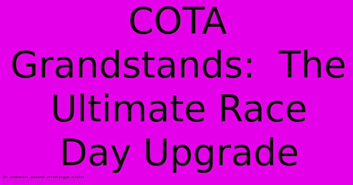 COTA Grandstands:  The Ultimate Race Day Upgrade