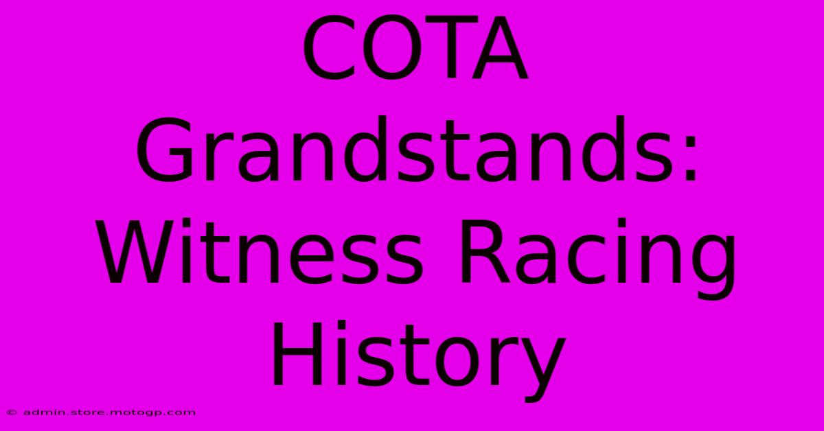 COTA Grandstands: Witness Racing History