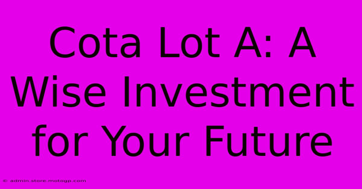 Cota Lot A: A Wise Investment For Your Future