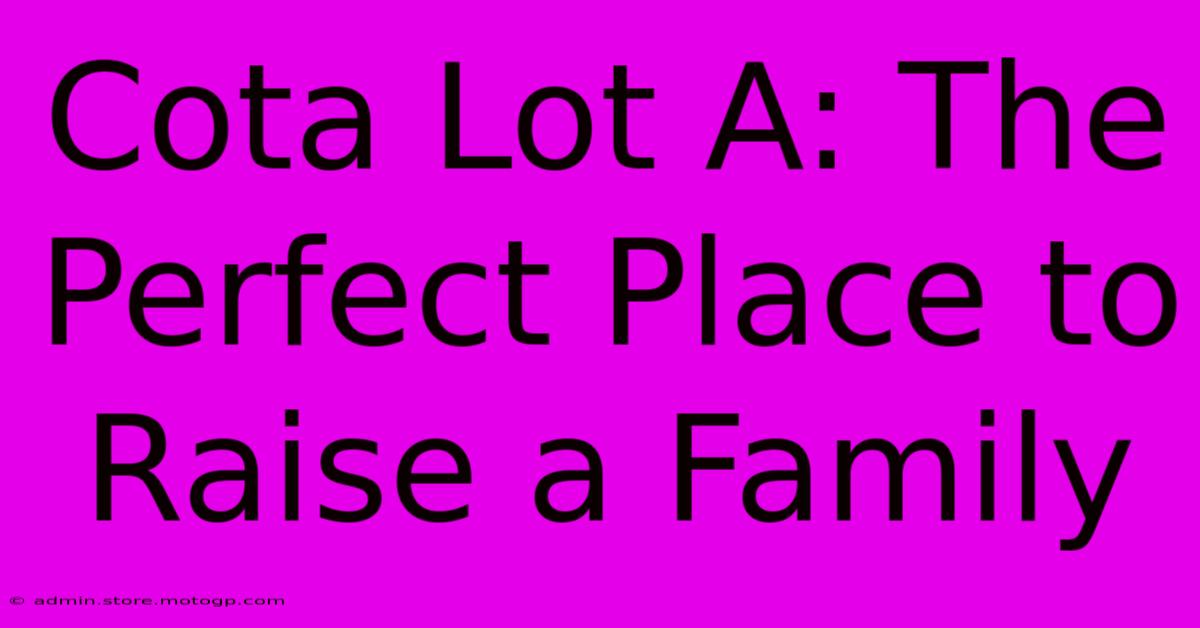 Cota Lot A: The Perfect Place To Raise A Family