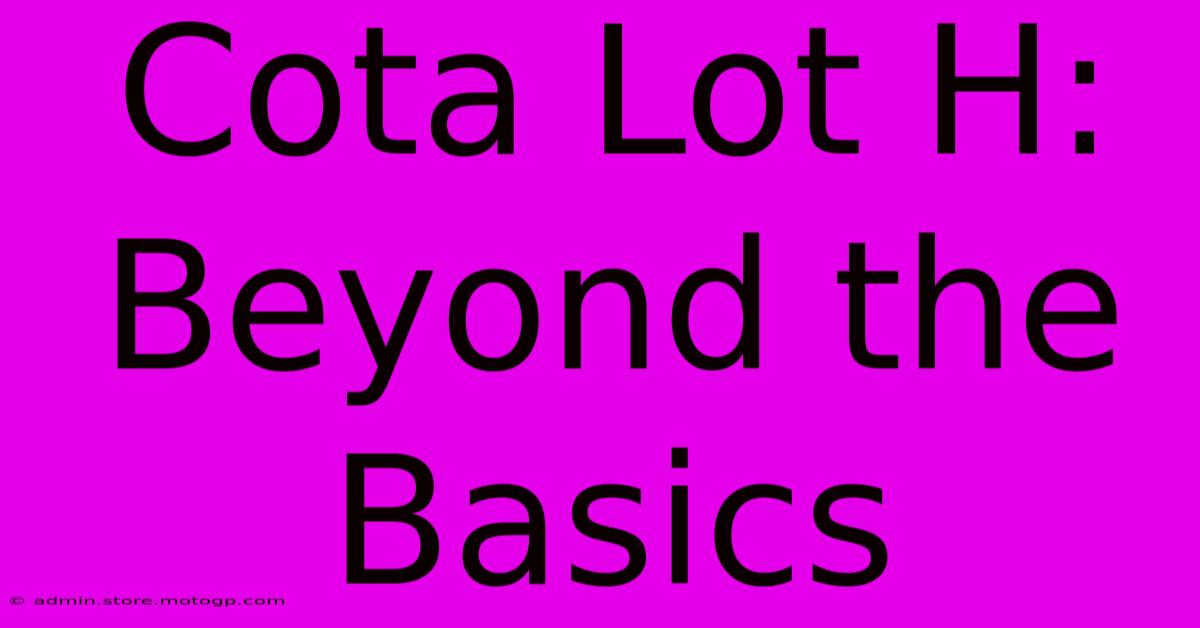 Cota Lot H: Beyond The Basics