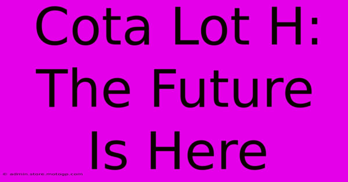 Cota Lot H: The Future Is Here