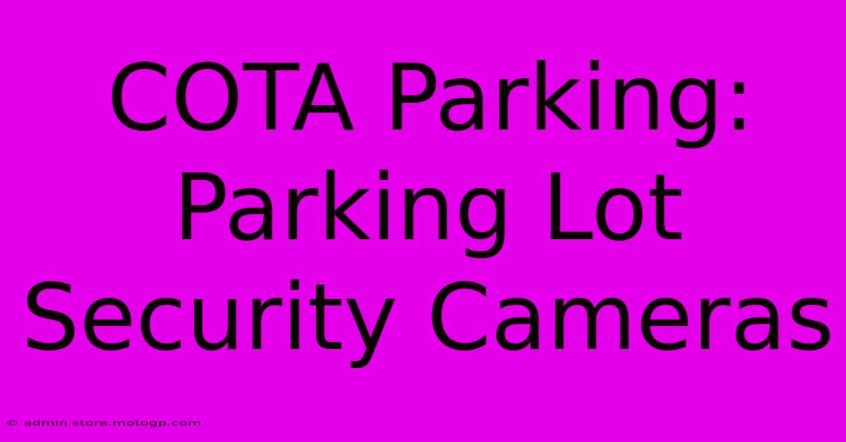 COTA Parking: Parking Lot Security Cameras