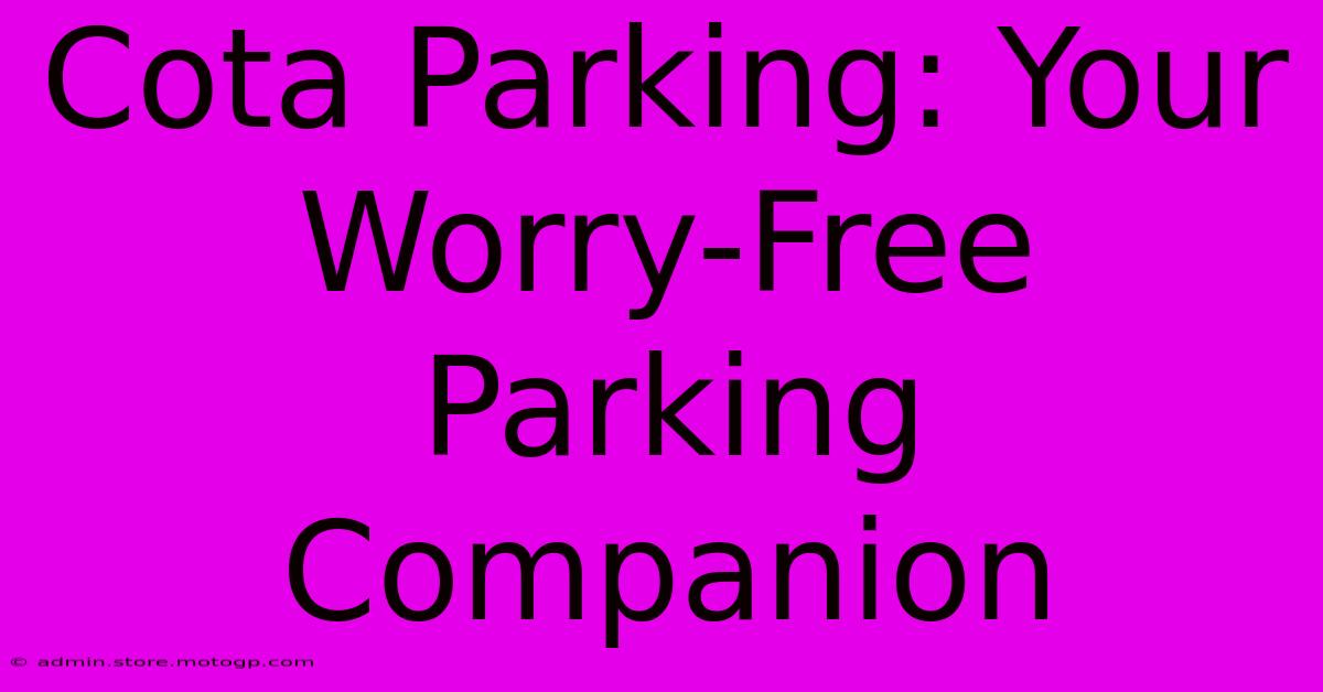 Cota Parking: Your Worry-Free Parking Companion