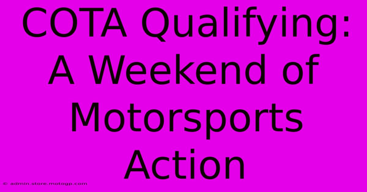 COTA Qualifying: A Weekend Of Motorsports Action