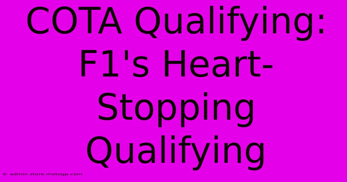 COTA Qualifying: F1's Heart-Stopping Qualifying