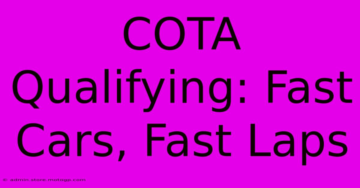 COTA Qualifying: Fast Cars, Fast Laps