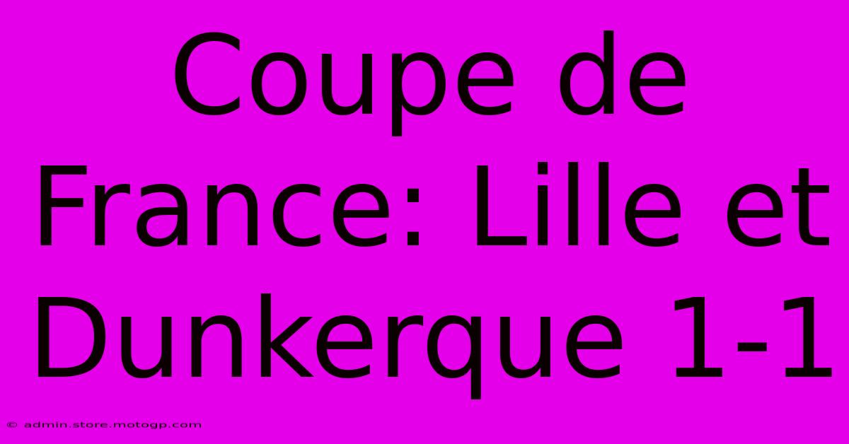 Coupe De France: Lille Et Dunkerque 1-1