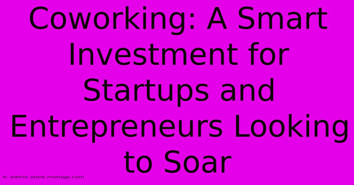 Coworking: A Smart Investment For Startups And Entrepreneurs Looking To Soar